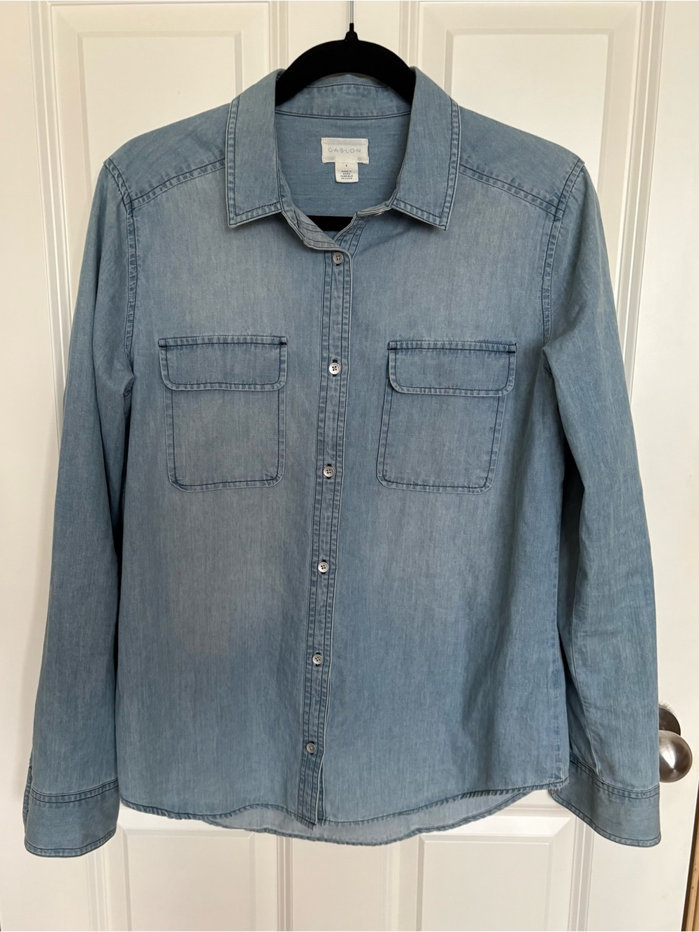 Caslon Light Blue Denim-Style Button Down Shirt